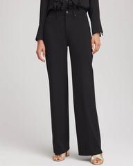 Five-Pocket Wide-Leg Ponte Pants Black - Chico's