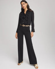 Five-Pocket Wide-Leg Ponte Pants Black - Chico's