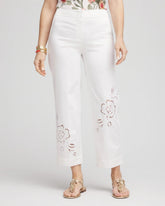 Sateen Cutout Cropped Pants Alabaster - Chico's