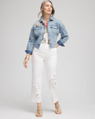 Sateen Cutout Cropped Pants Alabaster - Chico's