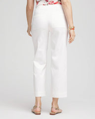 Sateen Cutout Cropped Pants Alabaster - Chico's