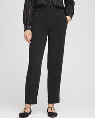 Crepe Side-Zip Tapered Ankle Pants Black - Chico's