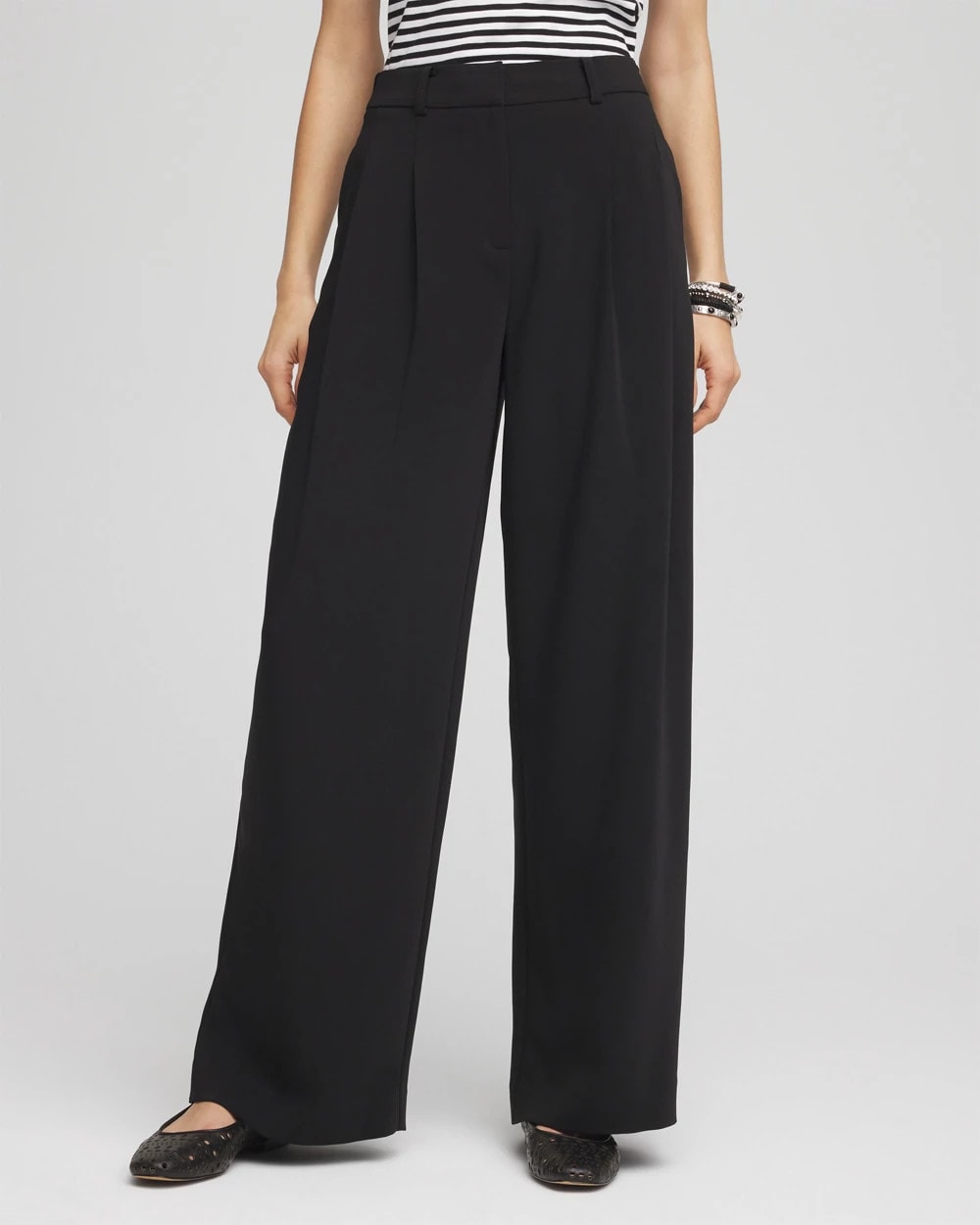 Crepe Pleated Relaxed Pants Black - Chico's