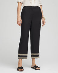 Linen Elastic Waist Cropped Pants Black - Chico's