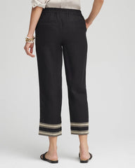 Linen Elastic Waist Cropped Pants Black - Chico's