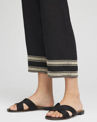 Linen Elastic Waist Cropped Pants Black - Chico's
