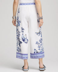 Butterfly Pull-On Linen Cropped Pants Alabaster - Chico's