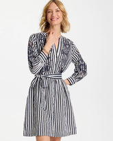 Embroidered Striped Dress Navy - Chico's