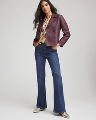 Faux Leather Trench Coat Blackened Burgundy - Chico's