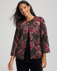 Travelers™ Collection Jacquard Foiled Floral Jacket Red - Chico's