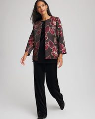 Travelers™ Collection Jacquard Foiled Floral Jacket Red - Chico's
