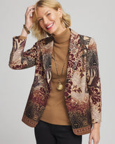Artisanal Print Ponte Blazer Graphite Gray - Chico's