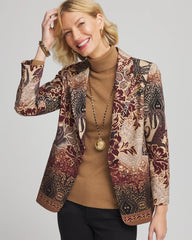 Artisanal Print Ponte Blazer Graphite Gray - Chico's