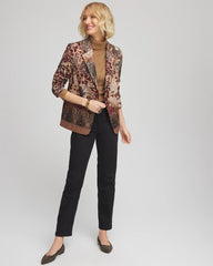 Artisanal Print Ponte Blazer Graphite Gray - Chico's