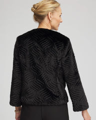 Pattern Fur Jacket Black - Chico's