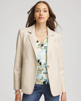 Faux Leather Blazer Ivory Wheat - Chico's