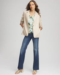 Faux Leather Blazer Ivory Wheat - Chico's
