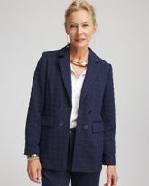 Textured Single-Breasted Knit Blazer Passport Blue - Chico's