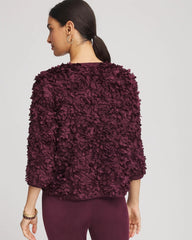 Travelers™ Collection Textured Rosette Jacket Blackened Burgundy - Chico's