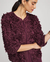 Travelers™ Collection Textured Rosette Jacket Blackened Burgundy - Chico's