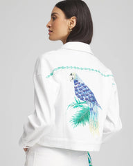 Embroidered Relaxed Denim Jacket Alabaster - Chico's