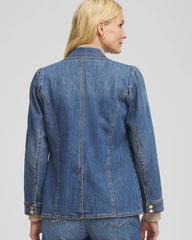 Pearl Brooch Denim Blazer Kiruna Indigo - Chico's