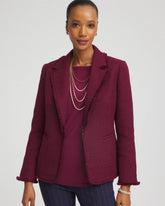 Tweed Fringe Blazer Deep Chianti - Chico's