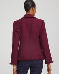 Tweed Fringe Blazer Deep Chianti - Chico's