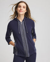 Zenergy® French Terry & Chambray Jacket Passport Blue - Chico's