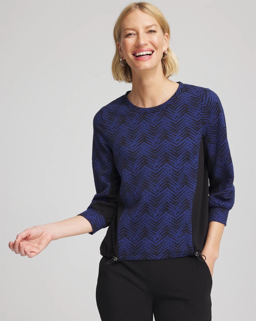 Zenergy® Jacquard Bungee Top Dark Harbor - Chico's