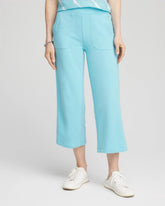 Zenergy® French Terry Gauze-Inset Cropped Pants Paradiso Blue - Chico's