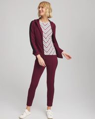Zenergy® Soft Brushed Striped Top Deep Chianti - Chico's