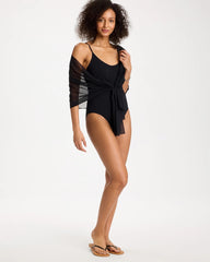Gottex Yuri Flower Mesh One Piece Swimsuit Black - Chico's