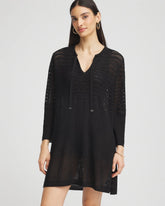 Chico's Tie-Front Beach Swimsuit Cover-Up Black - Chico's