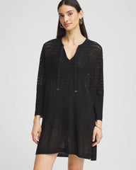 Chico's Tie-Front Beach Swimsuit Cover-Up Black - Chico's
