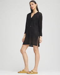Chico's Tie-Front Beach Swimsuit Cover-Up Black - Chico's