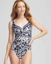 Miraclesuit® Talavera Escape One PIece Swimsuit Midnight And White - Chico's