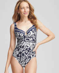Miraclesuit® Talavera Escape One PIece Swimsuit Midnight And White - Chico's