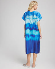 Gottex Golden Hour V-Neck Dress Cover-Up Blue Multi - Chico's