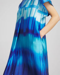 Gottex Golden Hour V-Neck Dress Cover-Up Blue Multi - Chico's