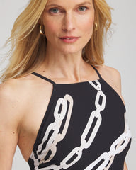 Gottex High Neck Halter Top Swimsuit Black/Natural Cream - Chico's