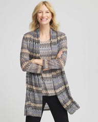 Travelers™ Knit Chevron Open-Front Cardigan Canyon Blue - Chico's