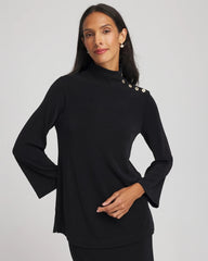 Travelers™ Button Mockneck Top Travelers Black - Chico's