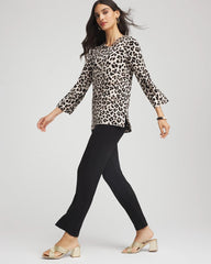 Travelers™ Animal-Print Lattice Top Deep Taupe - Chico's