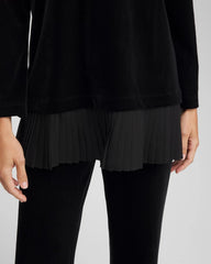 Travelers™ Chiffon Hem Velvet Tunic Travelers Black - Chico's