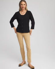 Textured Scoopneck Cardigan Black - Chico's
