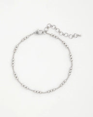 Silvertone Beaded Necklace Silver - Chico's