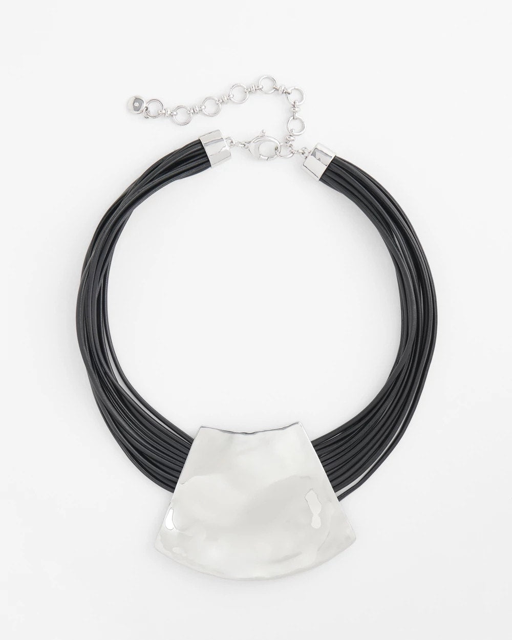 Pendant Bib Necklace Black/Silver - Chico's