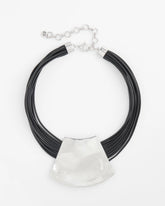 Pendant Bib Necklace Black/Silver - Chico's