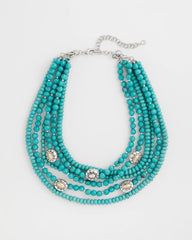 Turquoise Multistrand Bib Necklace Turquoise - Chico's